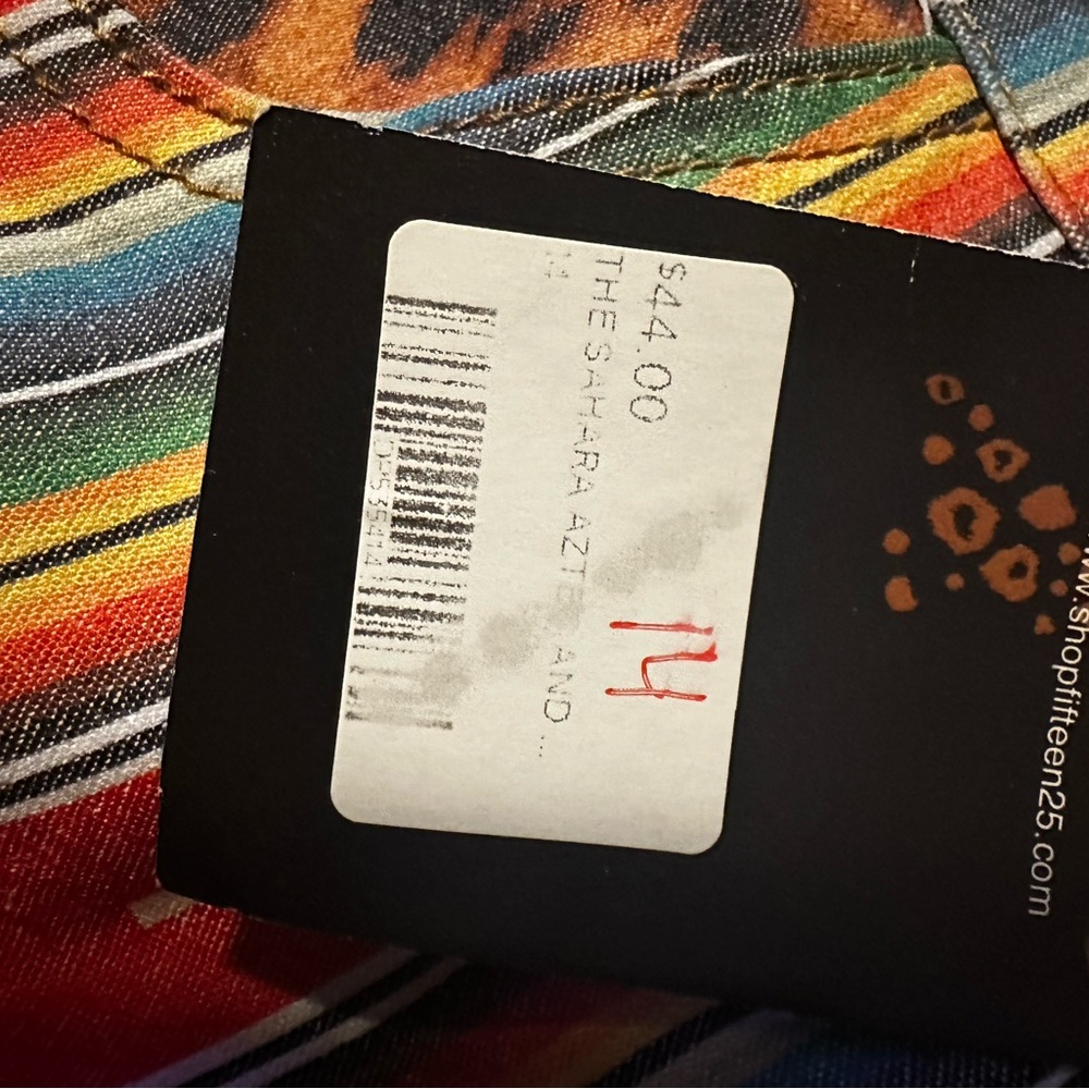 NWT Lucky & Blessed Multicolor Striped Flare Jeans with Leopard Trim - Picture 6 of 6